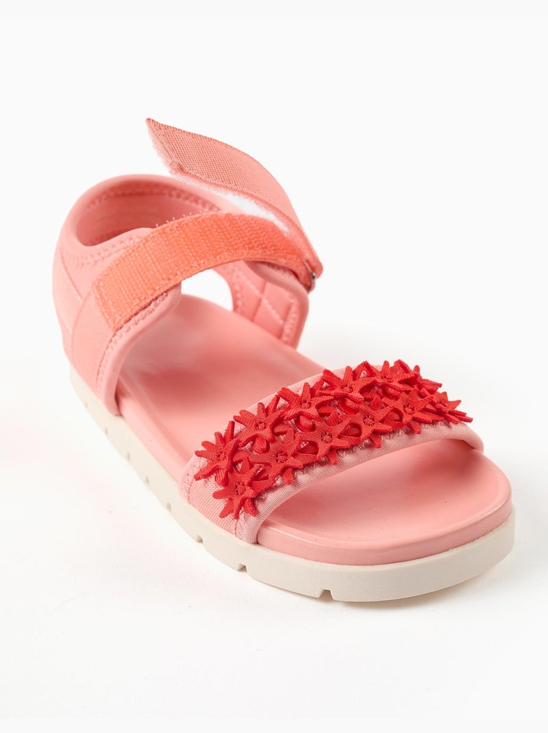 Sandales antidérapantes avec application d'étoiles de mer Orange corail - Kiabi