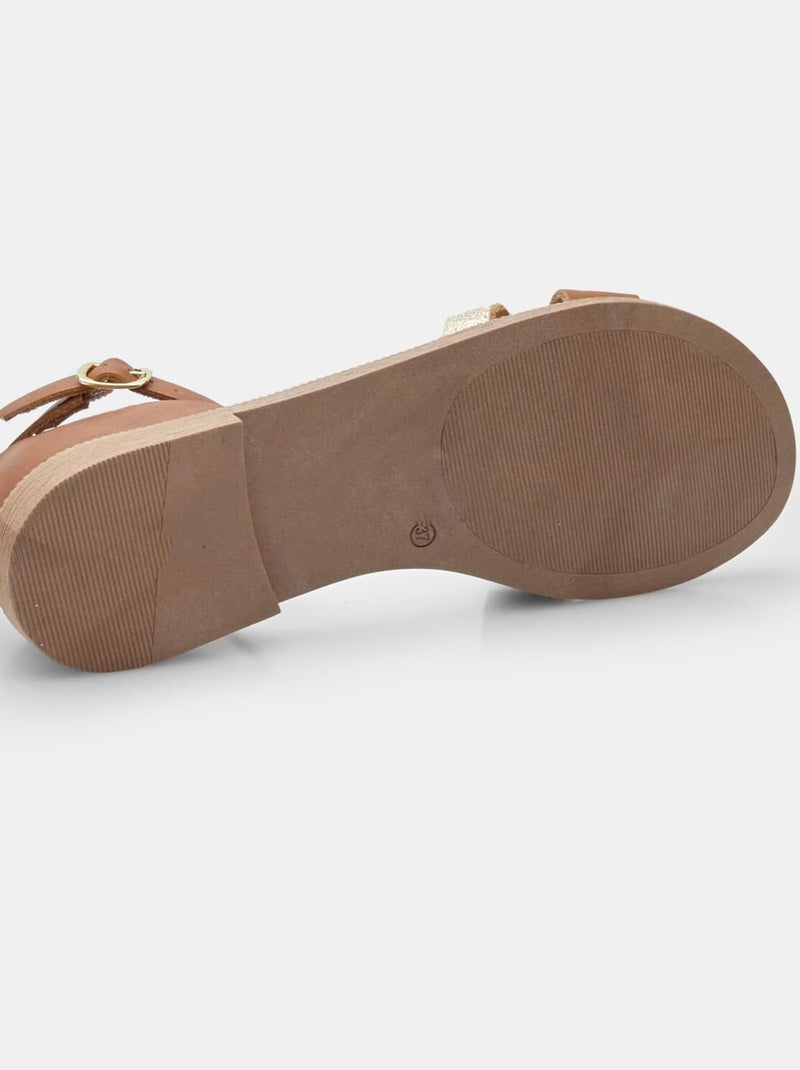 Sandales   avec bande à la cheville BATA Marron - Kiabi