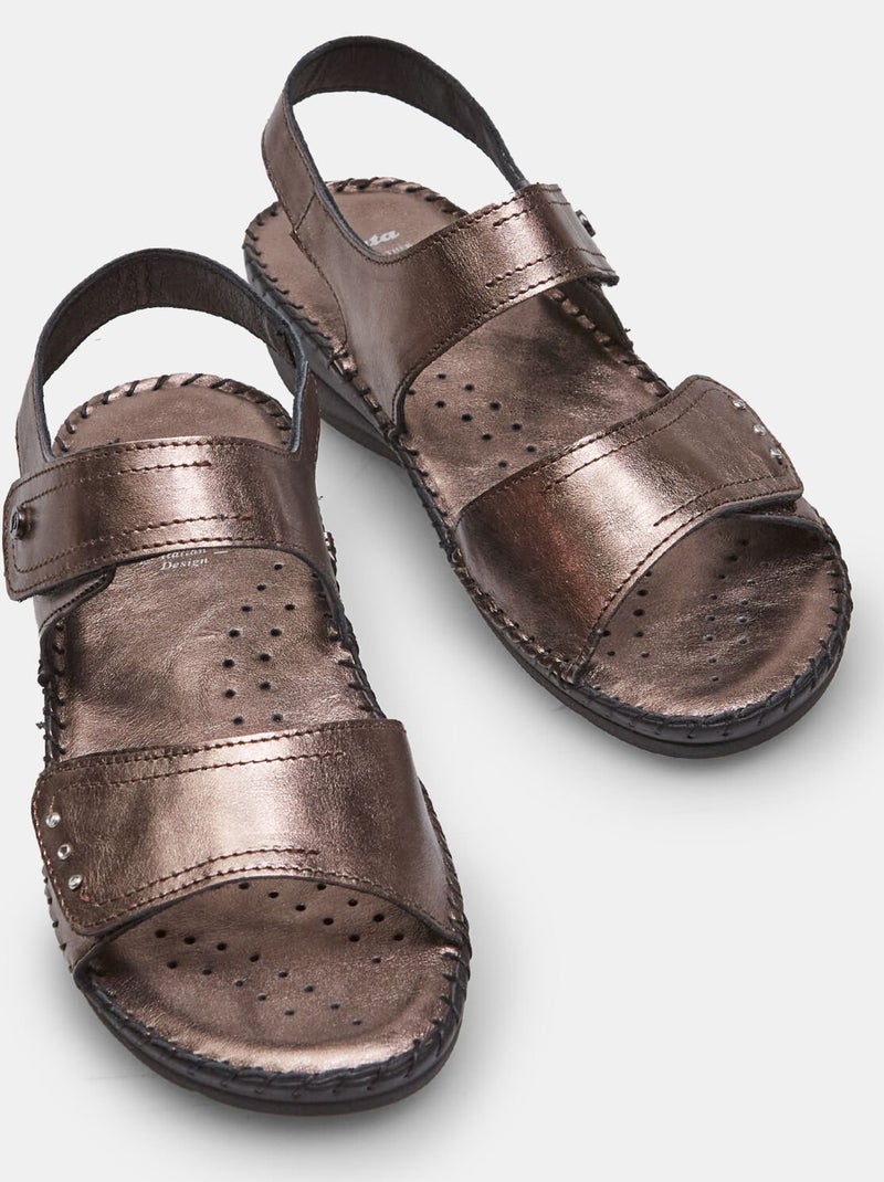 Sandales avec bande élastique BATA Bronze - Kiabi