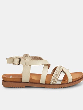 Sandales avec bande en corde et strass BATA