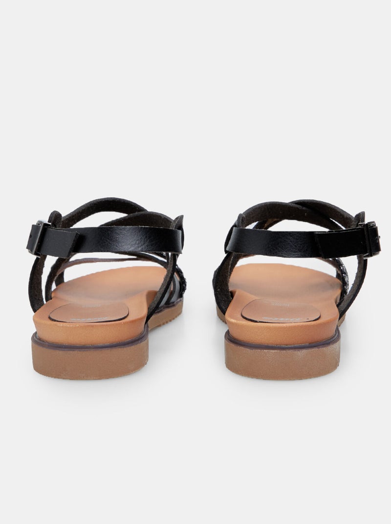 Sandales avec bande en corde et strass BATA Noir - Kiabi