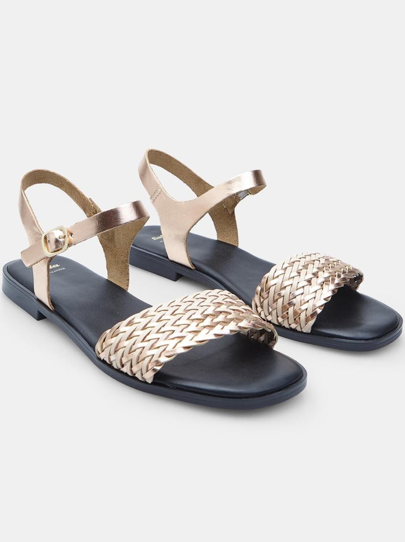 Sandales avec bande tressée BATA Rose - Kiabi
