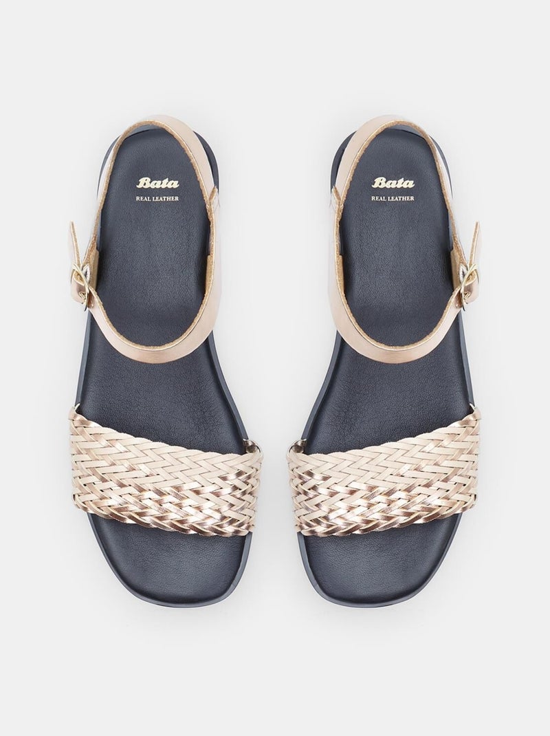 Sandales avec bande tressée BATA Rose - Kiabi