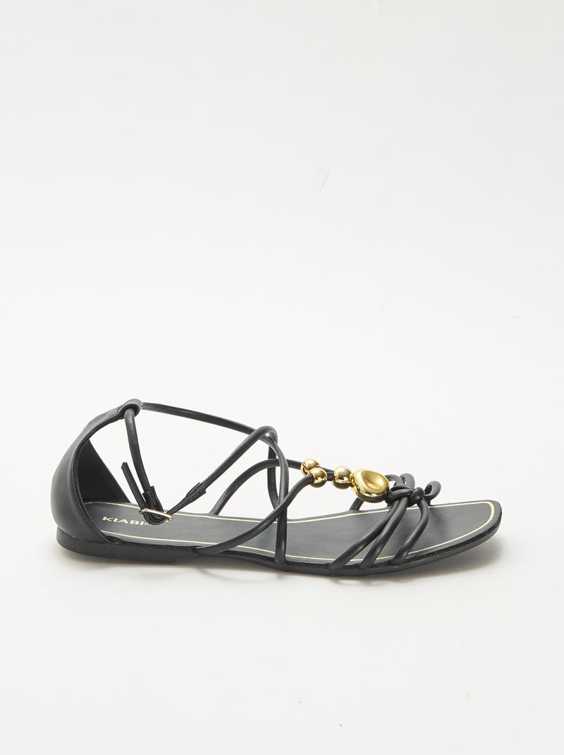Sandales avec bijoux Noir - Kiabi