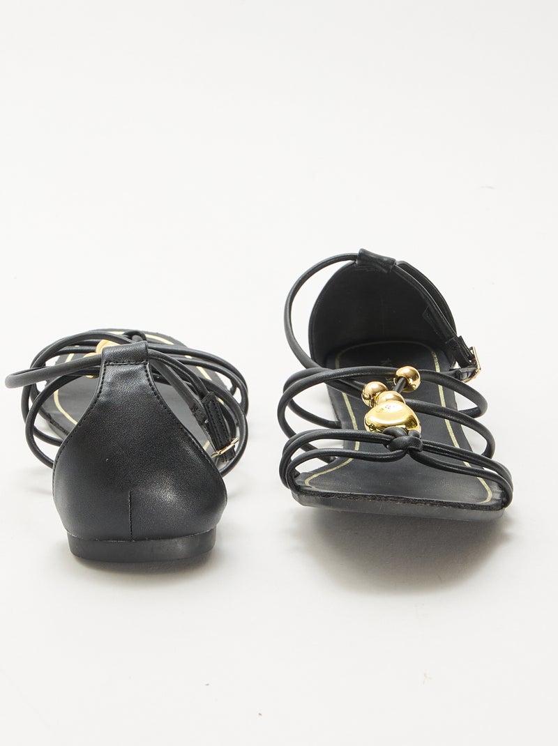 Sandales avec bijoux Noir - Kiabi