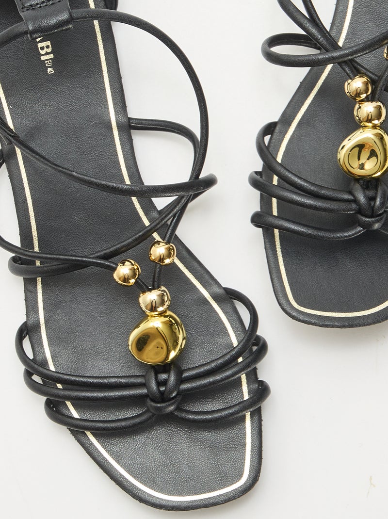 Sandales avec bijoux Noir - Kiabi