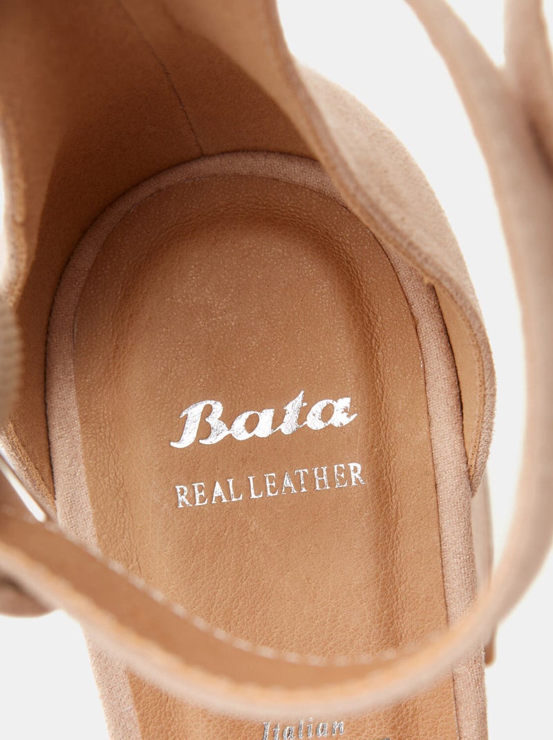 Sandales avec bride de cheville BATA Beige - Kiabi