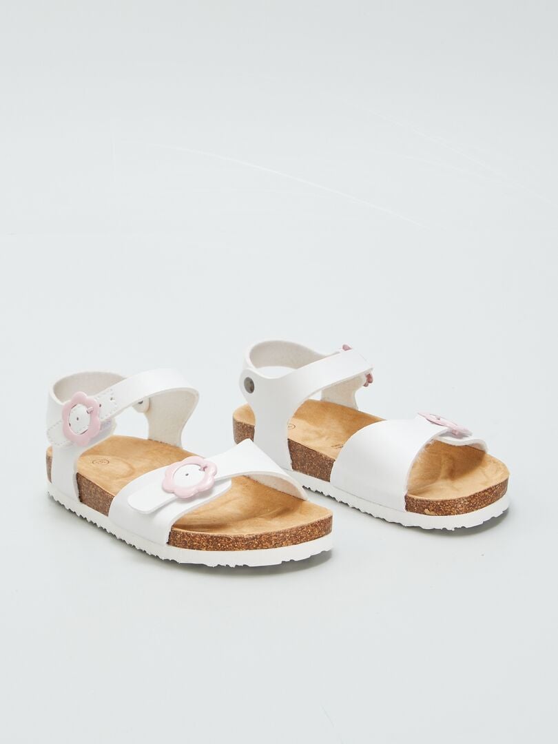 Sandales avec brides à boucles Blanc - Kiabi