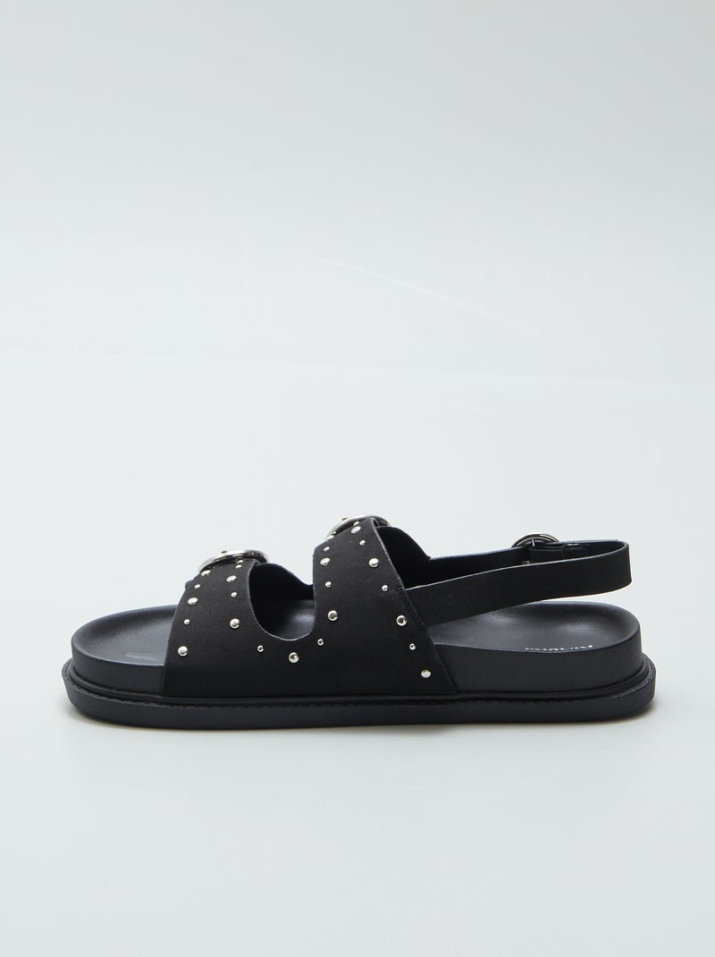 Sandales avec brides cloutées Noir - Kiabi