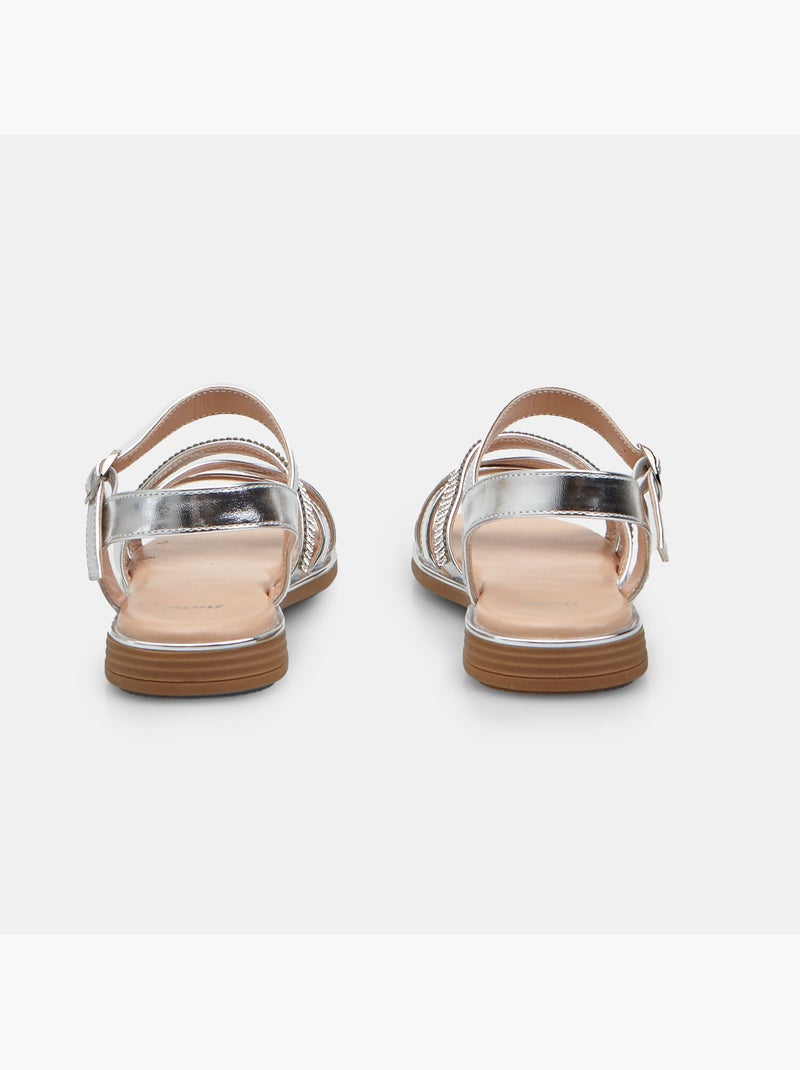 Sandales avec brides croisées Bata Argent - Kiabi