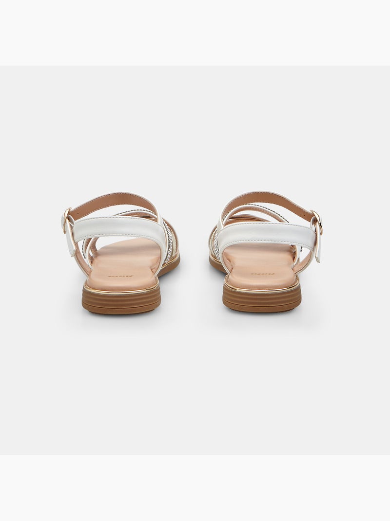 Sandales avec brides croisées Bata Blanc - Kiabi