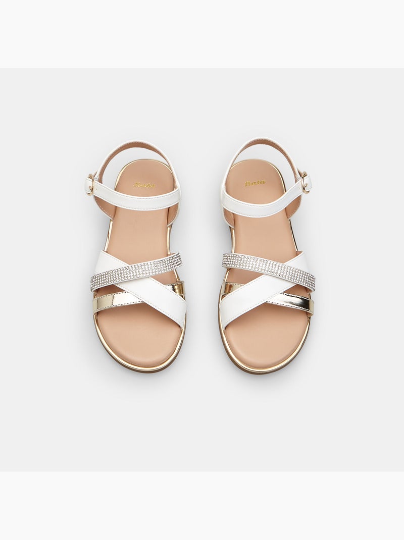 Sandales avec brides croisées Bata Blanc - Kiabi
