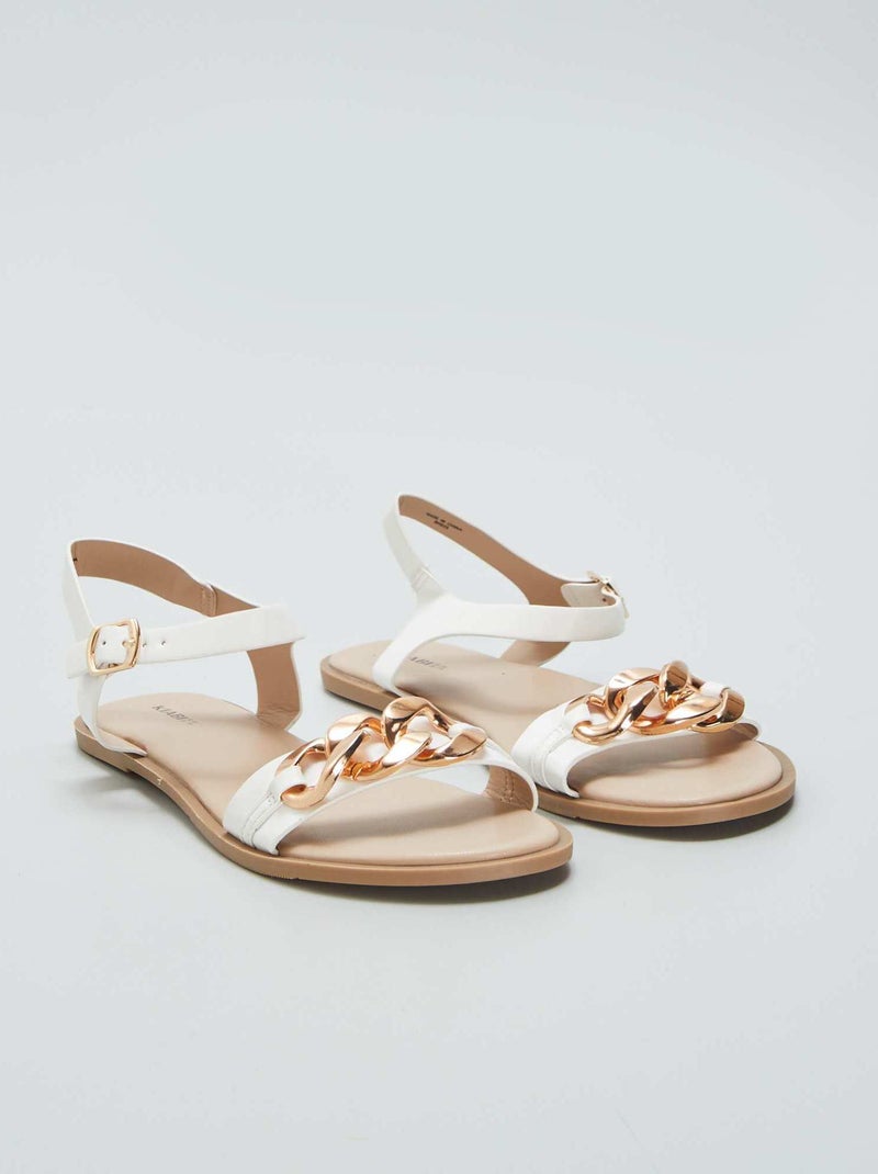 Sandales avec chaîne Blanc - Kiabi