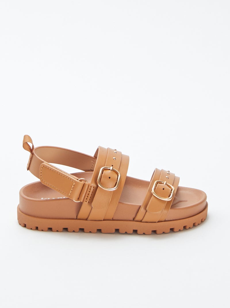 Sandales avec détails cloutés sur les brides BEIGE - Kiabi