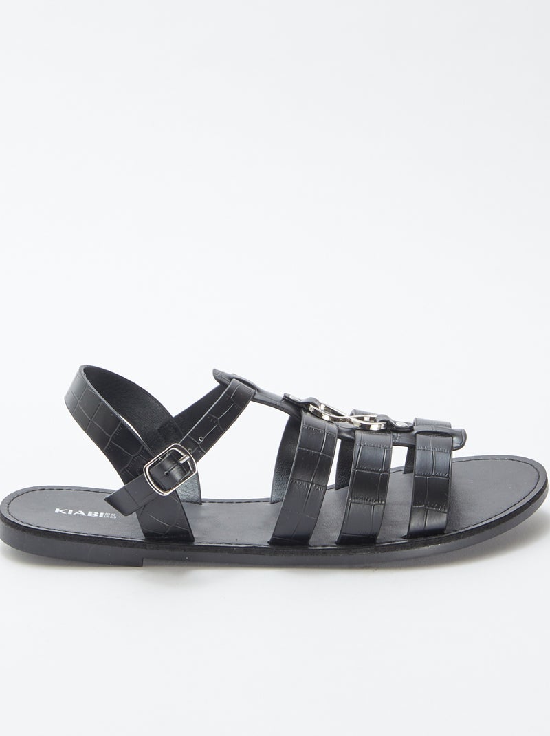 Sandales avec détails métalliques NOIR - Kiabi
