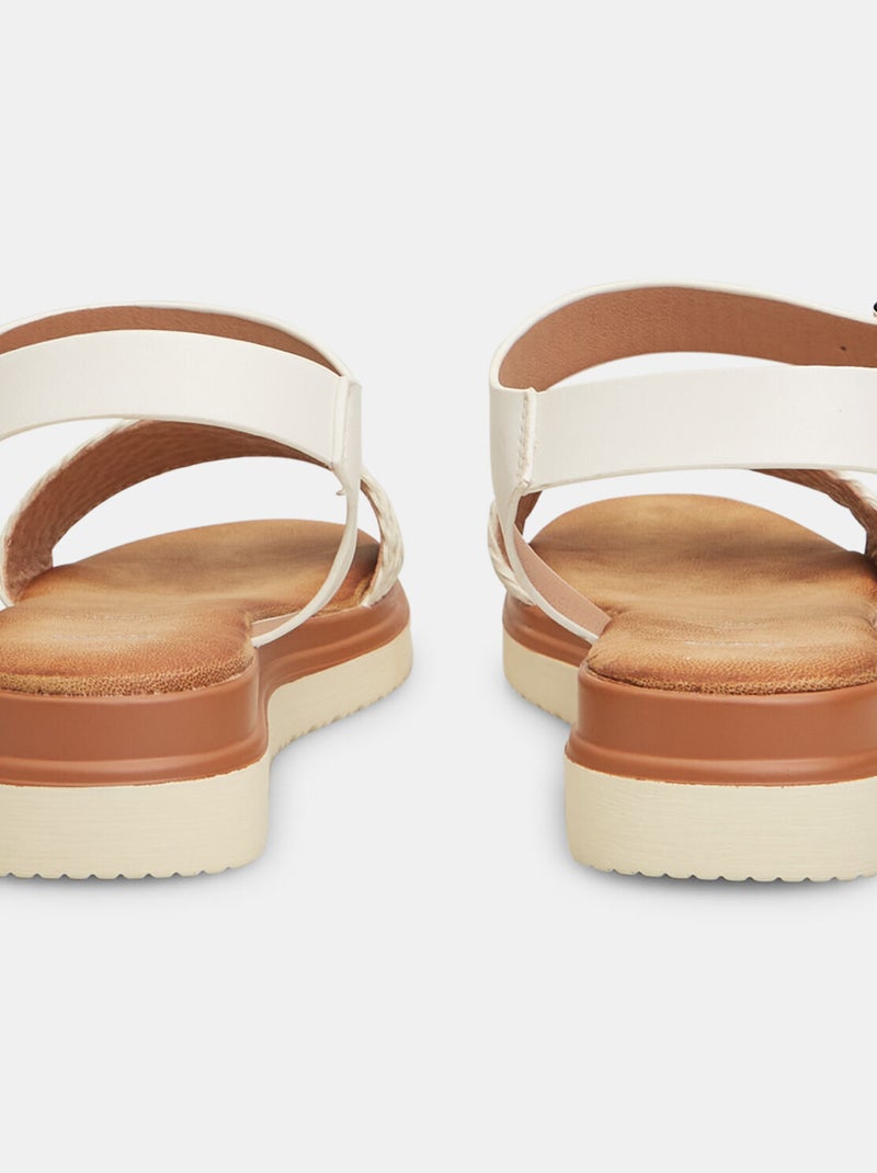 Sandales avec effet cuir tressé BATA Blanc - Kiabi