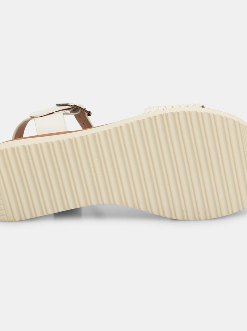 Sandales avec effet cuir tressé BATA Blanc - Kiabi