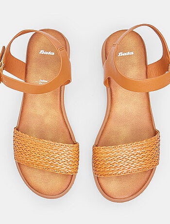Sandales avec effet cuir tressé BATA