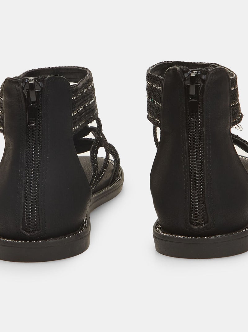 Sandales avec empiècement à la cheville BATA Noir - Kiabi