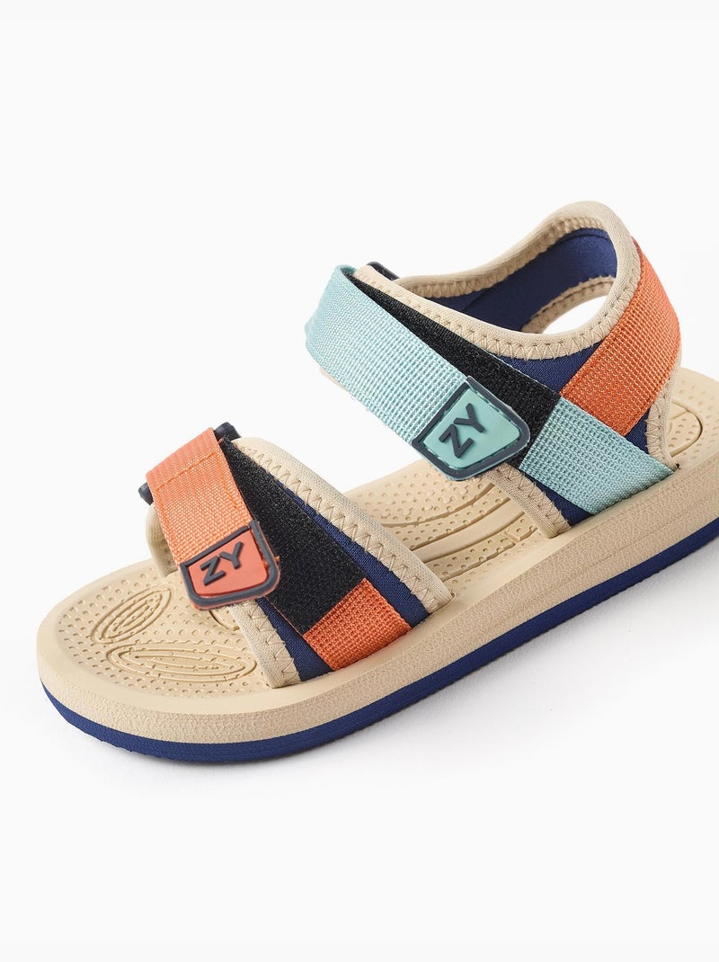 Sandales avec fermeture à scratch Bleu foncé - Kiabi