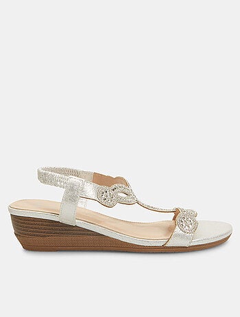 Sandales avec mini semelle compensée et strass BATA
