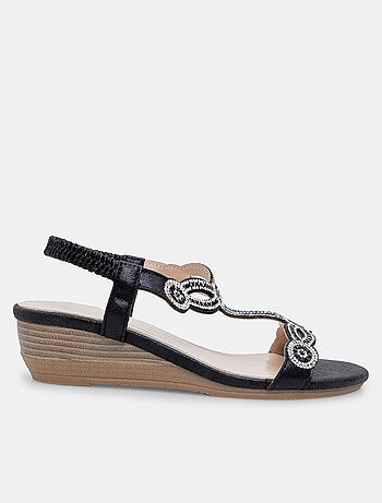 Sandales avec mini semelle compensée et strass BATA
