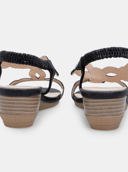 Sandales avec mini semelle compensée et strass BATA - Kiabi