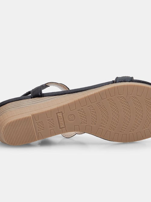 Sandales avec mini semelle compensée et strass BATA - Kiabi