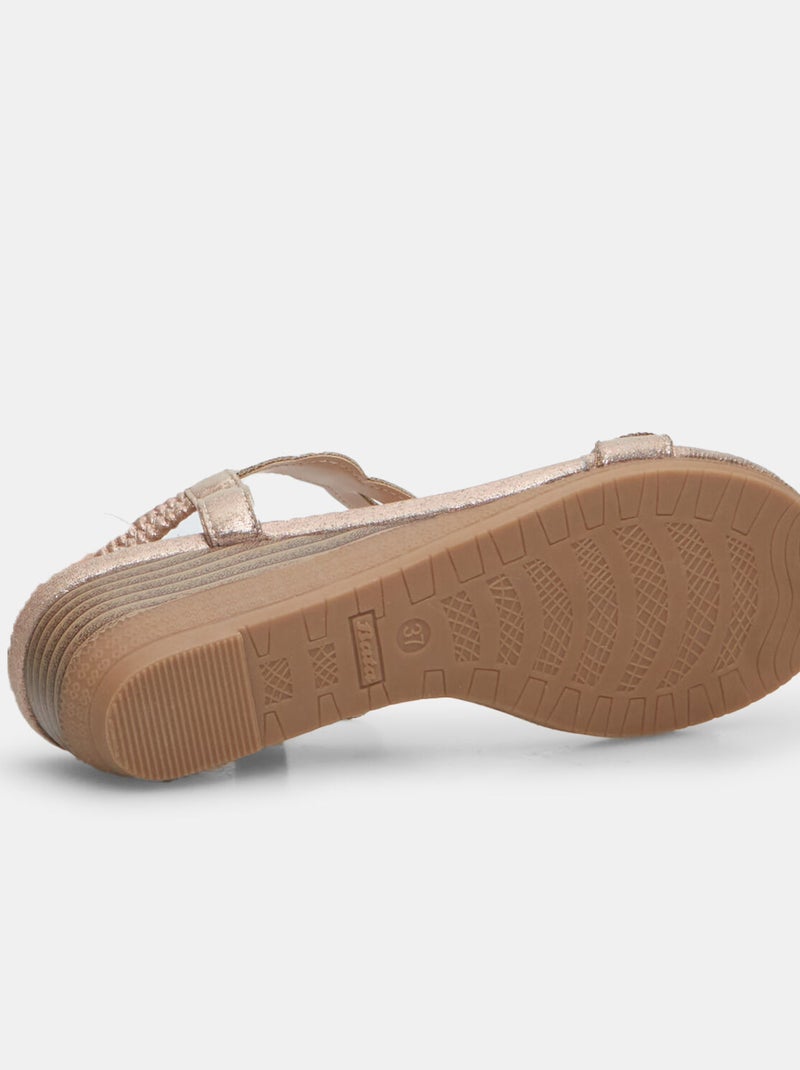 Sandales avec mini semelle compensée et strass BATA Rose - Kiabi