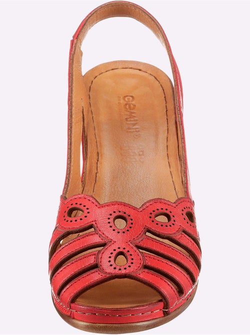 Sandales avec motif feuilles en cuir lisse et rembourrage doux - Taille standard - Witt - Kiabi