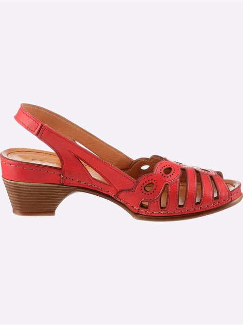 Sandales avec motif feuilles en cuir lisse et rembourrage doux - Taille standard - Witt - Kiabi