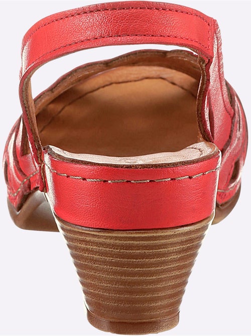Sandales avec motif feuilles en cuir lisse et rembourrage doux - Taille standard - Witt - Kiabi