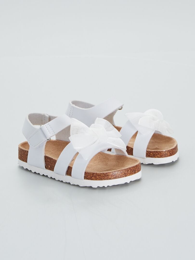 Sandales avec nœuds blanc - Kiabi