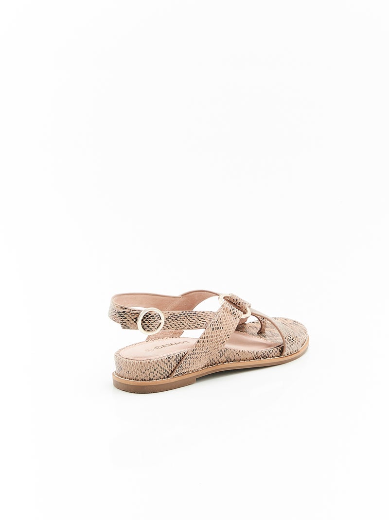 Sandales avec passe-doigt - Damart Beige - Kiabi