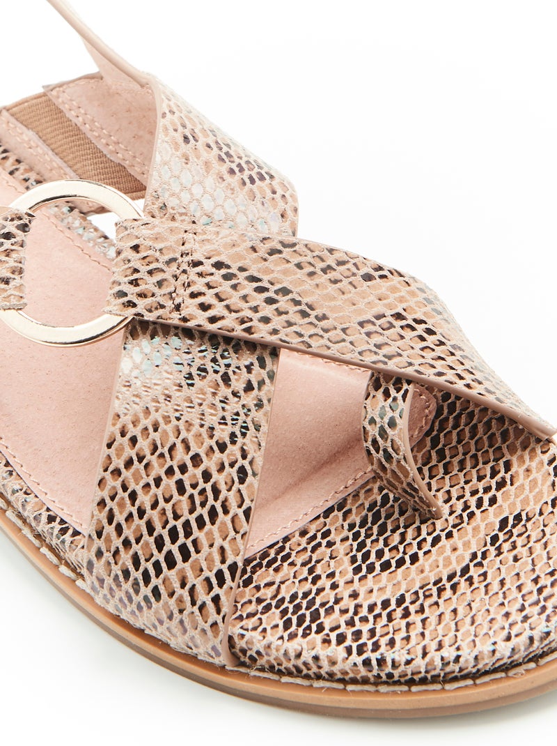 Sandales avec passe-doigt - Damart Beige - Kiabi