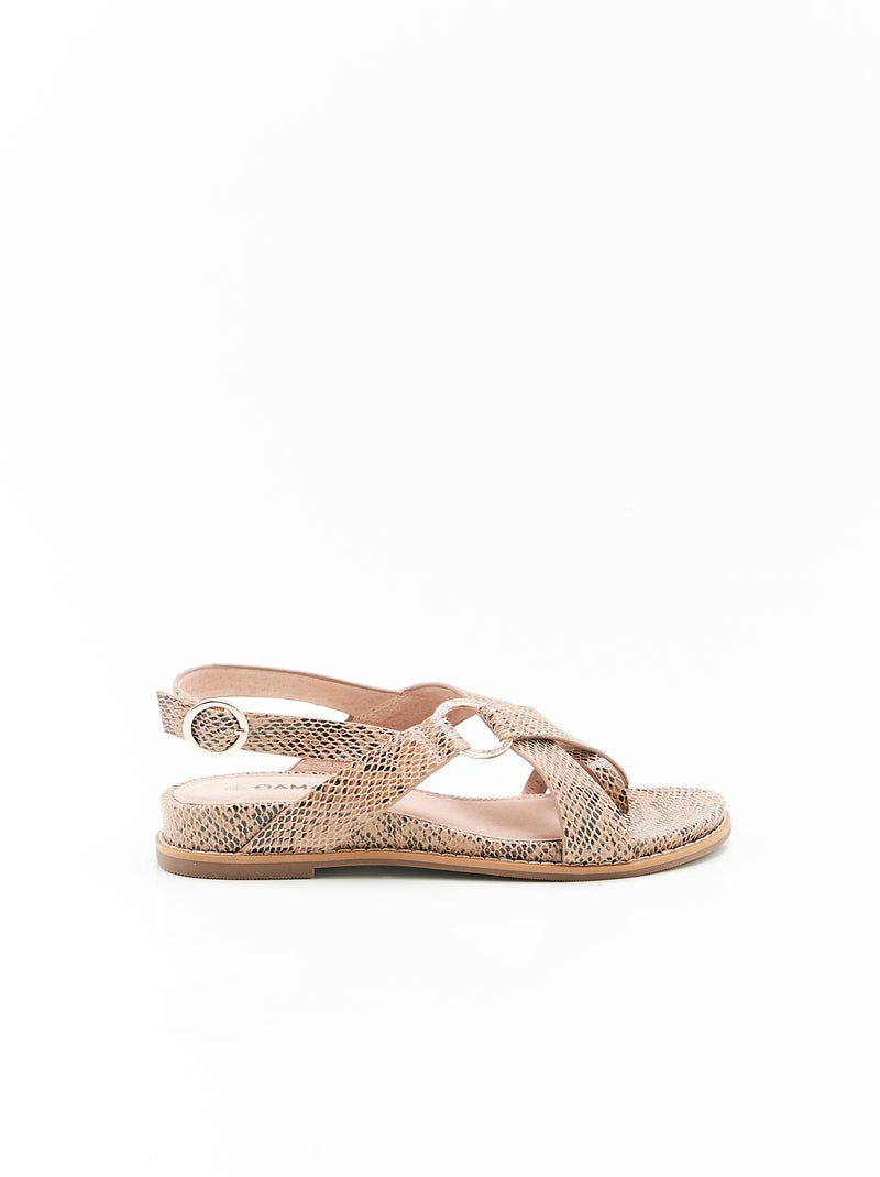 Sandales avec passe-doigt - Damart Beige - Kiabi