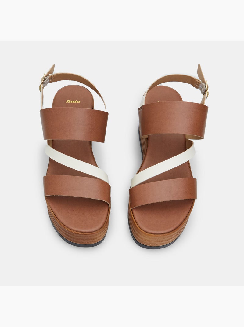 Sandales avec plateforme de 6,5 cm BATA Marron - Kiabi