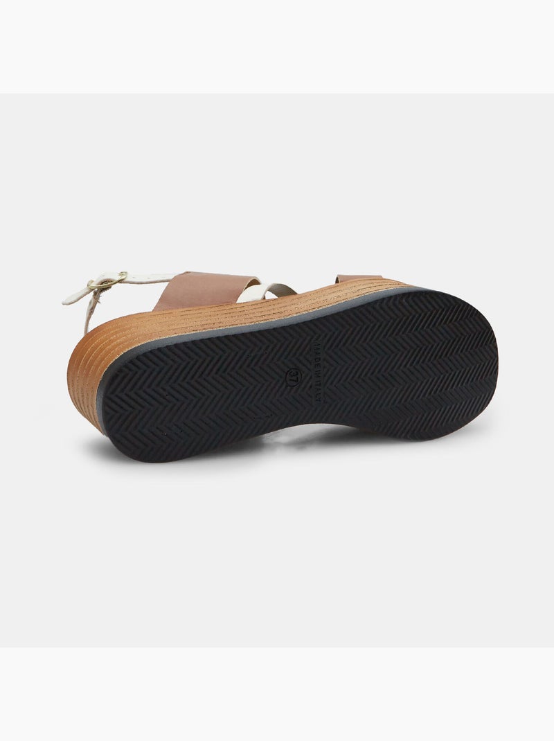 Sandales avec plateforme de 6,5 cm BATA Marron - Kiabi