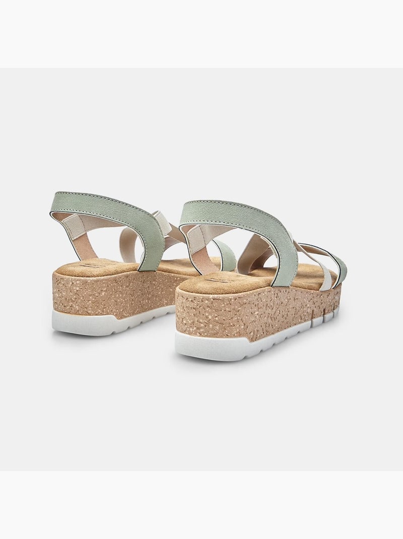 Sandales avec platform BATA Vert - Kiabi