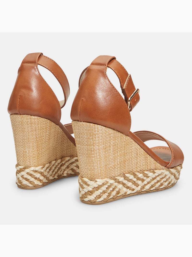 Sandales avec semelle compensée BATA Marron - Kiabi