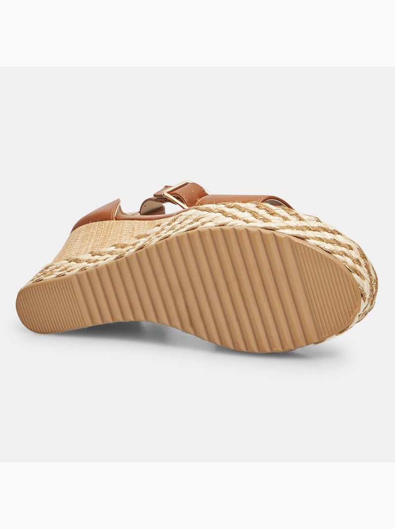 Sandales avec semelle compensée BATA Marron - Kiabi