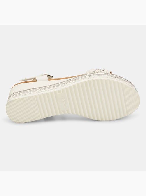 Sandales avec semelle compensée en corde et strass BATA - Kiabi