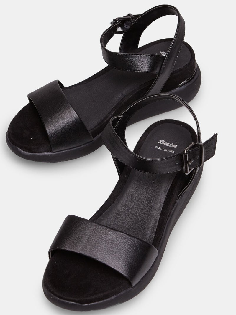 Sandales avec semelle confort BATA Noir - Kiabi