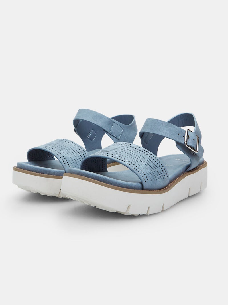 Sandales avec semelle plate-forme de 4 cm BATA Bleu - Kiabi