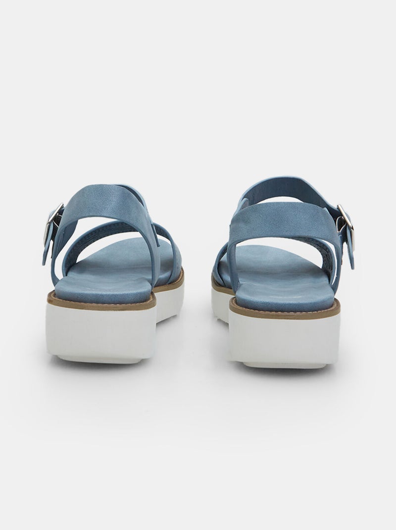 Sandales avec semelle plate-forme de 4 cm BATA Bleu - Kiabi