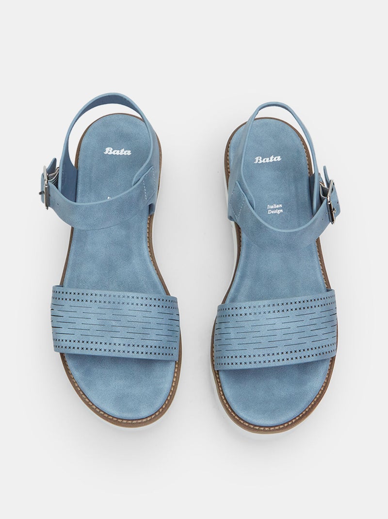 Sandales avec semelle plate-forme de 4 cm BATA Bleu - Kiabi