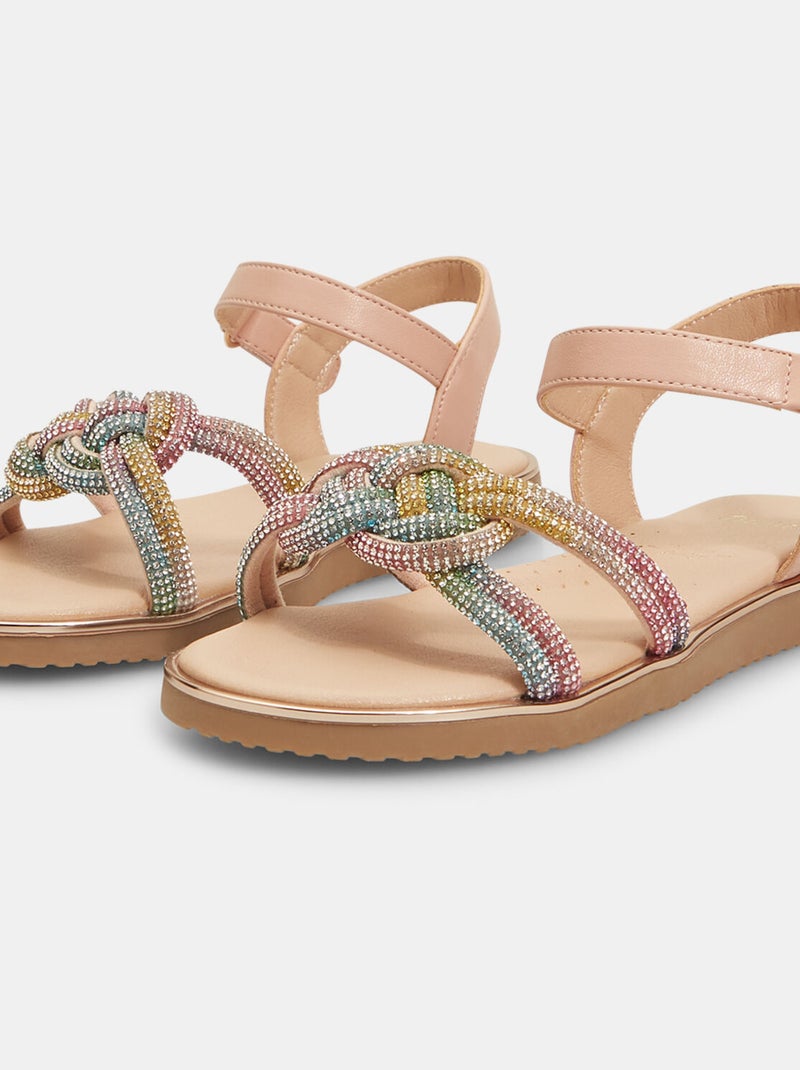 Sandales avec strass BATA Rose - Kiabi