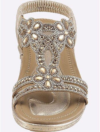 Sandales avec strass et élastique à l'arrière - Taille standard - Helline