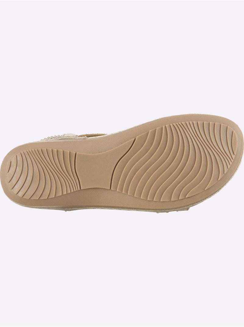 Sandales avec strass et élastique à l'arrière - Taille standard - Helline Doré - Kiabi