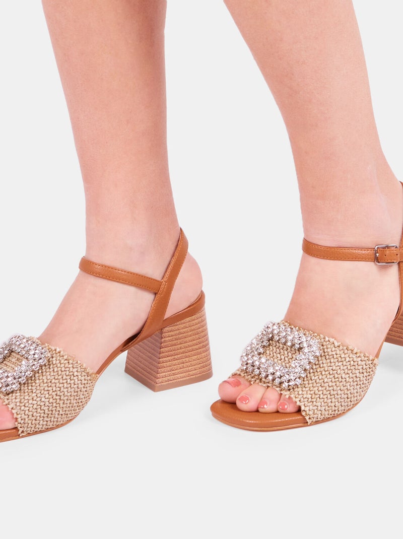 Sandales avec talon 6 cm BATA Beige - Kiabi